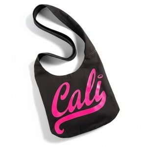 ROBIN RUTH Black Shoulder Sling Bag “California Hot Pink Lettering Unisex Adults